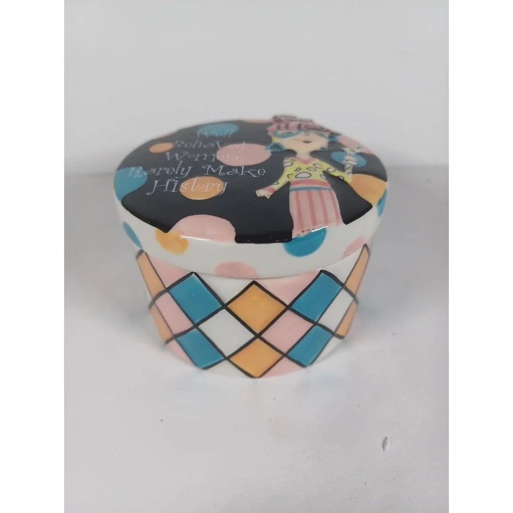 Juleez Julie Borden trinket box Pink Orange Blue White Diamonds New jewelry